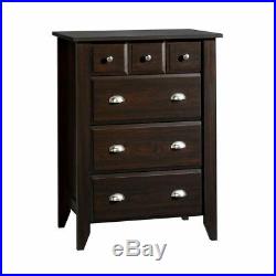 4 Drawer Dark Brown Wooden Chest of Drawers Fine Cabinet Storage Modern Dresser
