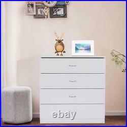 4-Drawer Dresser Bedroom Storage Bedside Nightstand Chest of Drawers White