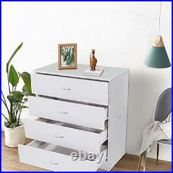 4-Drawer Dresser Bedroom Storage Bedside Nightstand Chest of Drawers White