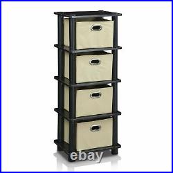 4 Drawer Dresser Bedroom Storage Bins Furniture Chest Hamper Sturdy Bin Rack