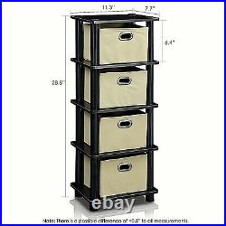 4 Drawer Dresser Bedroom Storage Bins Furniture Chest Hamper Sturdy Bin Rack