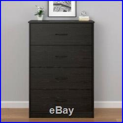 4-Drawer Dresser Chest Clothes Drawer Storage Wood Bedroom Cabinet Black Oak