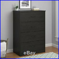 4-Drawer Dresser Chest Clothes Drawer Storage Wood Bedroom Cabinet Black Oak