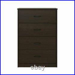 4 Drawer Dresser Chest Clothes Storage Bedroom Cabinet Wooden Espresso Finish