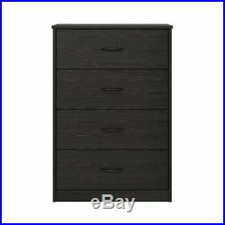 4-Drawer Dresser Chest Clothes Storage Modern Bedroom Cabinet Wood Black