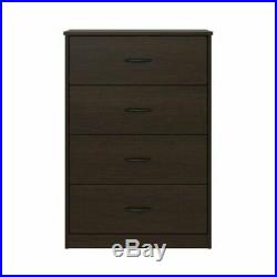 4-Drawer Dresser Chest Clothes Storage Modern Bedroom Cabinet Wood Espresso