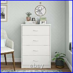 4-Drawer Dresser Chest Clothes Storage Modern Bedroom Cabinet Wood White Finish