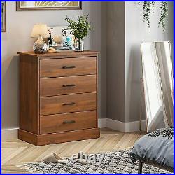 4 Drawer Dresser Chest Clothes Storage for Bedroom modern furniture wooden brown