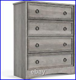 4 Drawer Dresser Chest Shelf Cabinet Storage Home Bedroom Furniture in Gray