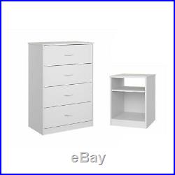4 Drawer Dresser Chest White Oak Storage Wood Modern Clothes Cabinet Furniture