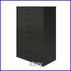4 Drawer Dresser Storage Chest Storage Bedroom Tower Cabinet Entryway Black Oak