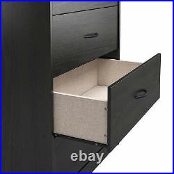 4 Drawer Dresser Storage Chest Storage Bedroom Tower Cabinet Entryway Black Oak
