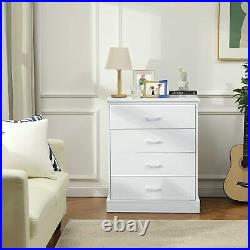 4 Drawer Dresser Wood Chest of Drawers for Home Bedroom Hallway, Entryway white