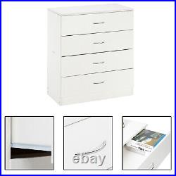 4-Drawer Dresser Wood Simple Bedroom Furniture Storage Chest White Modern