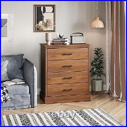 4 Drawer Dresser Wood Storage Tower Bedroom Clothes Organizer Chests of Drawers