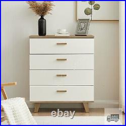 4 Drawer Fine Chest Modern Dresser Cabinet Storage Solid Wood Handle and Stand