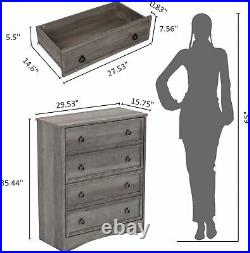 4 Drawer Modern Dresser Drawer Chest Storage Cabinet for Bedroom Living Room