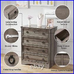 4 Drawer Modern Dresser Drawer Chest Storage Cabinet for Bedroom Living Room