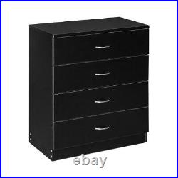 4 Drawer Night Stand BedSide Drawers Bedroom Dresser Chest Storage Cabinet Black