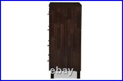 4-Drawer Storage Chest Dresser Modern Contemporary Dirty Oak Brown Wood