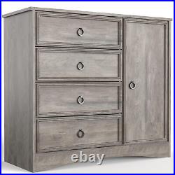 4 Drawers Dressers with Door Cabinet Chest of Drawers Organizer Storage Bedroom