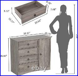 4 Drawers Nightstand Tall Chest Dresser Organizer Storage Bedroom Cabinet white