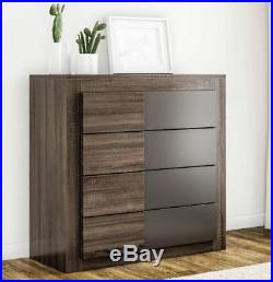 4 High Drawer Dresser Bedroom Night Stand Chest Storage Home Wardrobe Wood Brown