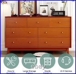 55 Modern Wood 7 Drawer Dresser Organizer, Storage Cabinet for Bedroom, Closet