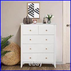 5/6 Drawer Dresser, Tall Chest of Drawers Closet Organizers and Storage Clothes&