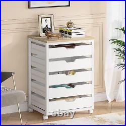 5/7 Drawer Chest for Home Office 29.5H Wood Storage Dresser Cabinet with Wheels