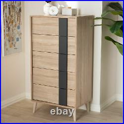 5-Drawer Cabinet Chest Dresser Storage Clothes Organizer Wood Modern Furniture