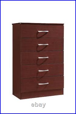 5 Drawer Chest, Brown, Wood