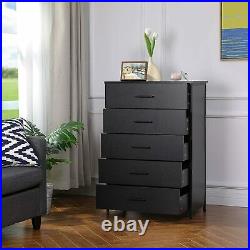 5 Drawer Chest Dresser Clothes Storage Organizer Bedroom Furniture Cabinet Black