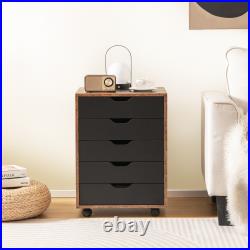 5 Drawer Chest Storage Dresser Floor Cabinet Organizer with Wheels