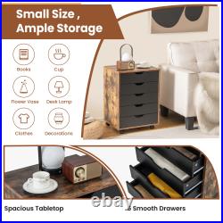 5 Drawer Chest Storage Dresser Floor Cabinet Organizer with Wheels