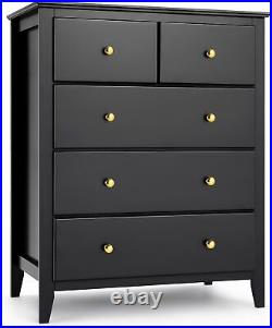 5 Drawer Chest Tall Chest of Drawers Closet Organizers & Storage Clothes EZ Pull