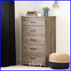5 Drawer Chest- Weathered Oak, Manufactured Wood