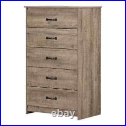 5 Drawer Chest- Weathered Oak, Manufactured Wood