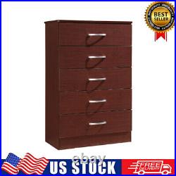 5-Drawer Chest Wood Bedroom Furniture Storage Dressers Nightstand Organizer New