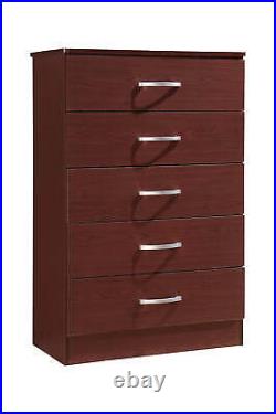 5 Drawer Chest Wood Brown
