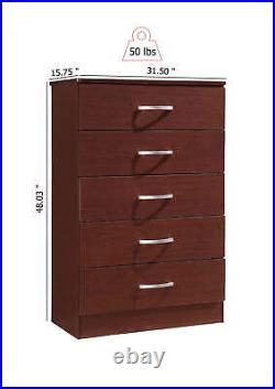5 Drawer Chest Wood Brown