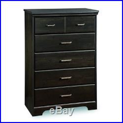 5 Drawer Chest Wood chest of drawers black Black bedroom in Ebony Finish