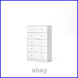 5 Drawer Chest and 3 Drawer Chest Set for Bedroom in White