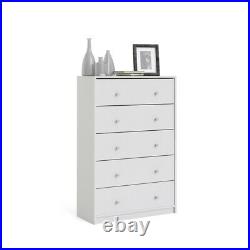 5 Drawer Chest and 3 Drawer Chest Set for Bedroom in White