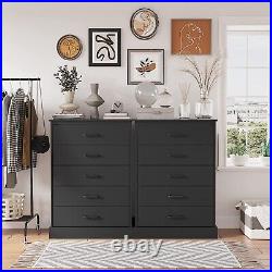 5 Drawer Dresser Bedroom Wooden Large Capacity Storage Cabinet Chest of Drawers