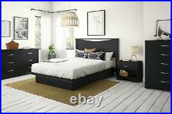 5-Drawer Dresser, Black Contemporary Chest Set of 5 drawers perfect for clothes