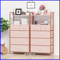 5 Drawer Dresser Chest of Drawers for Bedroom Fabric Storage Organizer With Hook