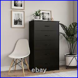 5 Drawer Dresser Closet Tall Chest Clothes Storage Modern Bedroom Cabinet NEW