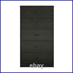 5 Drawer Dresser Closet Tall Chest Clothes Storage Modern Bedroom Cabinet Wood