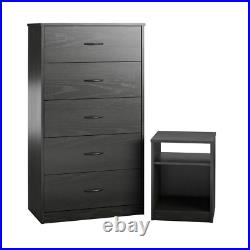 5 Drawer Dresser Closet Tall Chest Clothes Storage Modern Bedroom Cabinet Wood